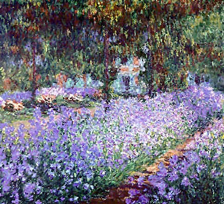 Artist's Garden Irises - Claude Monet reproduction oil painting