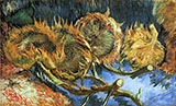 Four Cut Sunflowers 1887 - Vincent van Gogh reproduction oil painting