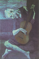 The Old Guitar Player (1903) - Pablo Picasso reproduction oil painting