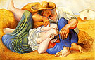 Sleeping Peasants (1919) - Pablo Picasso reproduction oil painting