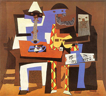 Three Musicians (1921) - Pablo Picasso reproduction oil painting