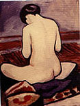 Sitting Nude (1911) - August Macke reproduction oil painting