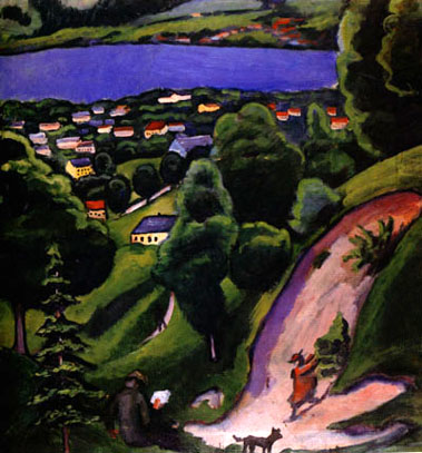 Tegernsee Landscape (1910) - August Macke reproduction oil painting