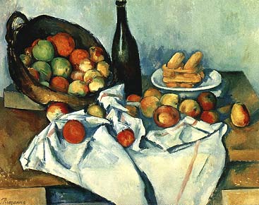 Still Life Basket of Apples - Paul Cezanne reproduction oil painting