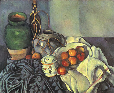 Still Life with Olive Jar - Paul Cezanne reproduction oil painting