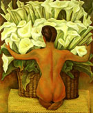 Nude with Calla Lilies 1944 - Diego Rivera reproduction oil painting