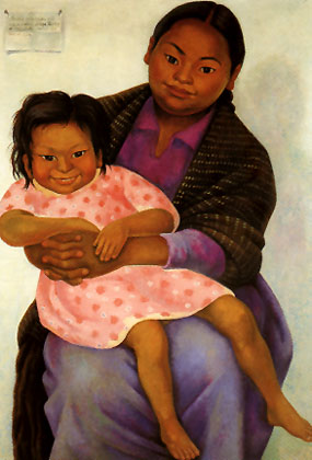 Modesta and Inesita 1939 - Diego Rivera reproduction oil painting