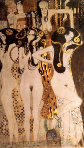 Hostile Forces Detail 1902 - Gustav Klimt reproduction oil painting