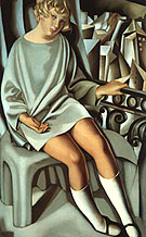 Kizette on the Balcony 1927 - Tamara de Lempicka reproduction oil painting